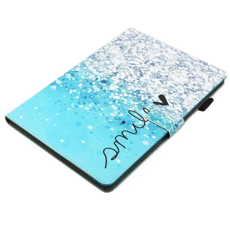 For iPad Pro 10.5-inch (2017) Smart Pattern Printing Stand Card Holder Leather Tablet Shell - White Sequins