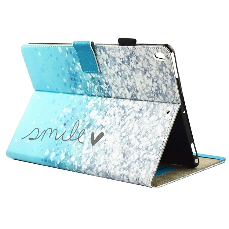 For iPad Pro 10.5-inch (2017) Smart Pattern Printing Stand Card Holder Leather Tablet Shell - White Sequins