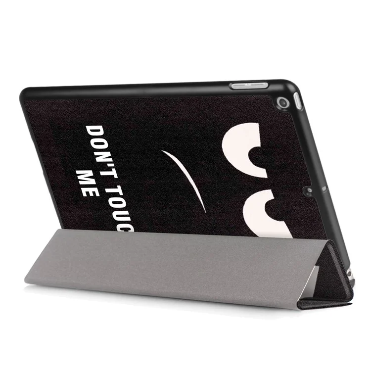 Impression de Motif Tri-fold Stand PU le Cuir Shell Pour Ipad 9.7 (2018) / 9.7 (2017) - ne Me Touchez Pas