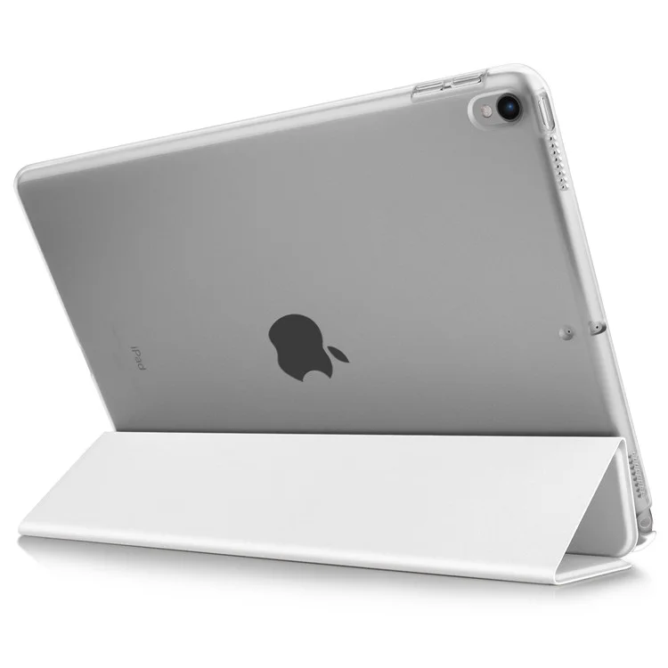 Auto-wake/sleep Tri-fold Stand Protective Leather Cover for iPad Pro 10.5 (2017) - White