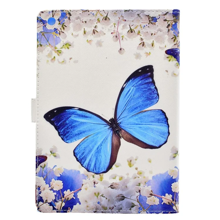 For iPad 9.7 (2018) / 9.7 (2017) Stitching Design Pattern Printing Leather Case with Wallet Stand Function for iPad 9.7 (2018) / 9.7 (2017) - Butterfly and Flowers