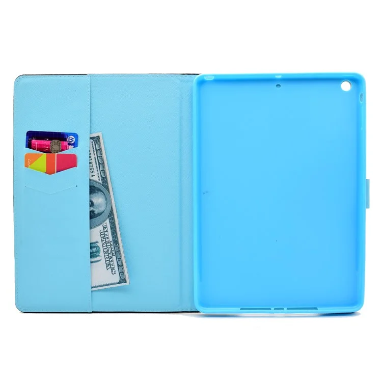 Pattern Printing Wallet Leather Cover for iPad 9.7 (2018) / 9.7 (2017) - Butterfly and Flowers