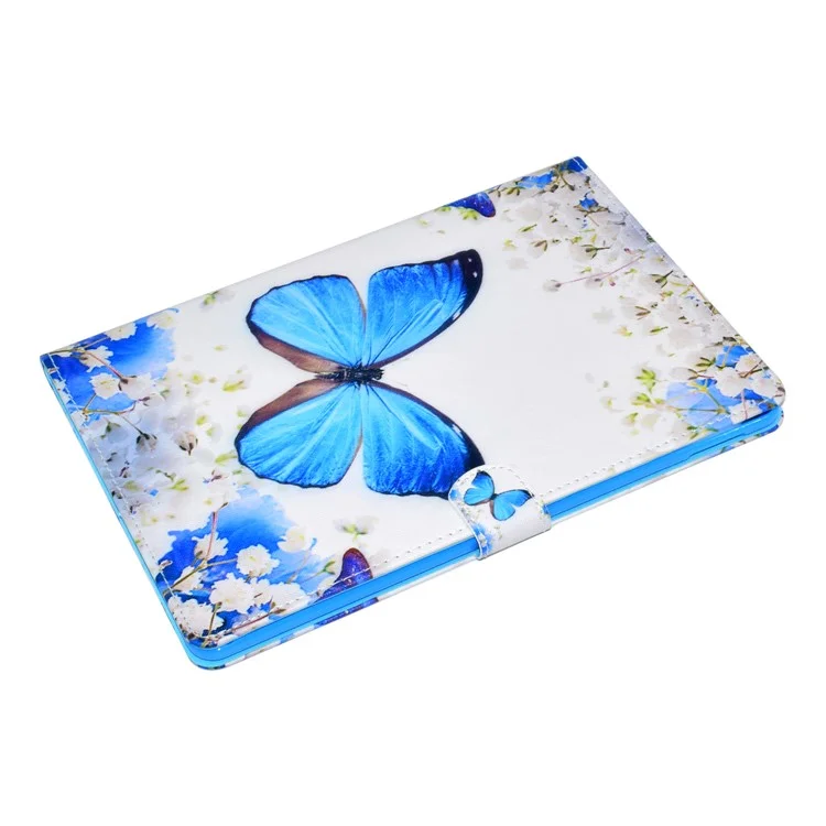 For iPad 9.7 (2018) / 9.7 (2017) Stitching Design Pattern Printing Leather Case with Wallet Stand Function for iPad 9.7 (2018) / 9.7 (2017) - Butterfly and Flowers