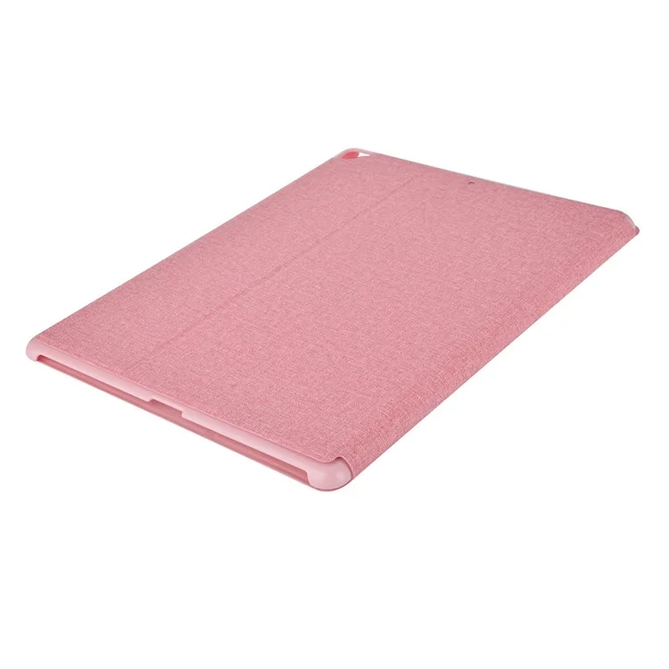 DEVIA Business Cloth Texture Smart Leather Flax Flip Case for iPad Pro 12.9 (2017&2016) - Pink