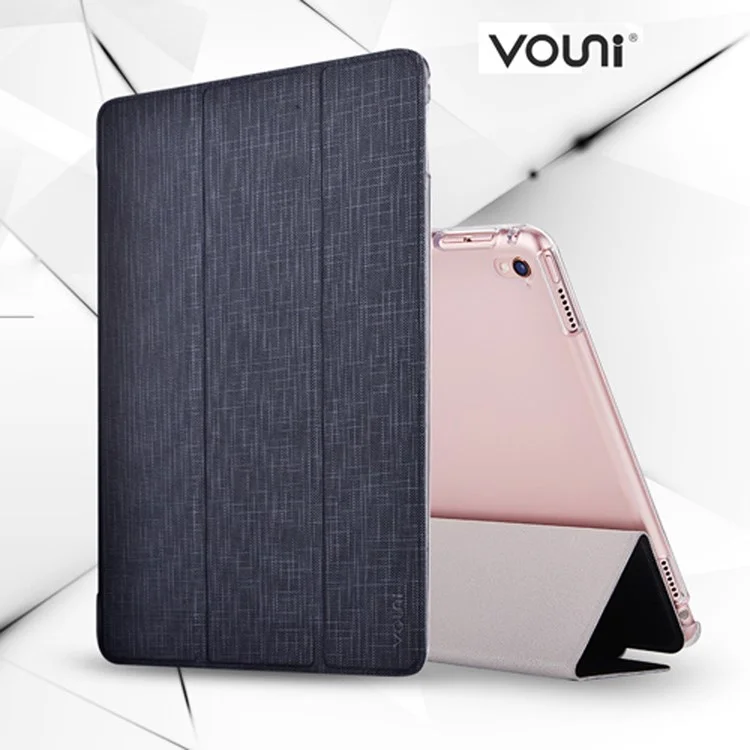 VOUNI Elegant Series Auto-wake/sleep Tri-fold Leather Case with Stand for iPad Pro 10.5 (2017) - Black