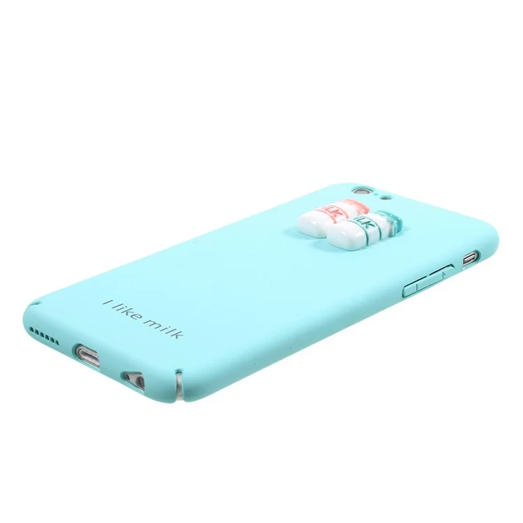 3D Milk Pattern Wrapped Edges Hard Plastic Case for iPhone 6s Plus / 6 Plus - Blue