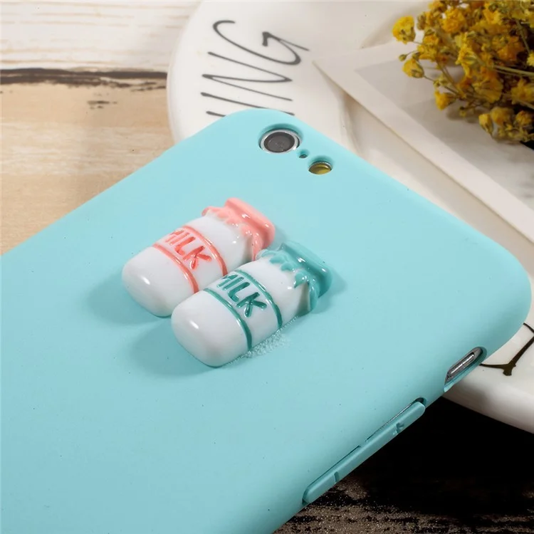 3D Milk Pattern Wrapped Edges Hard Plastic Case for iPhone 6s Plus / 6 Plus - Blue