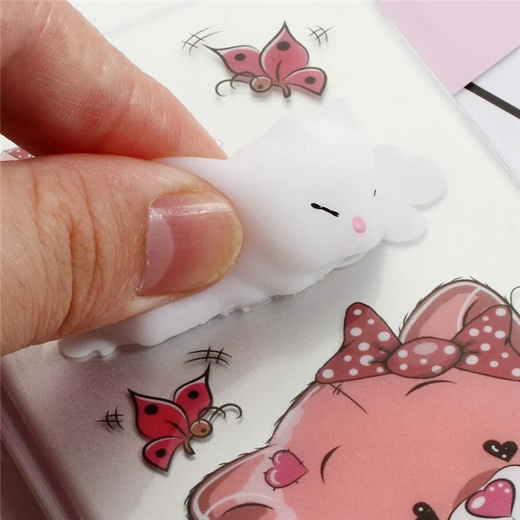 3D Cute Kneading Cat Squishy TPU Cover Case for iPhone 6s Plus / 6 Plus - Butterfly and Cat Pattern
