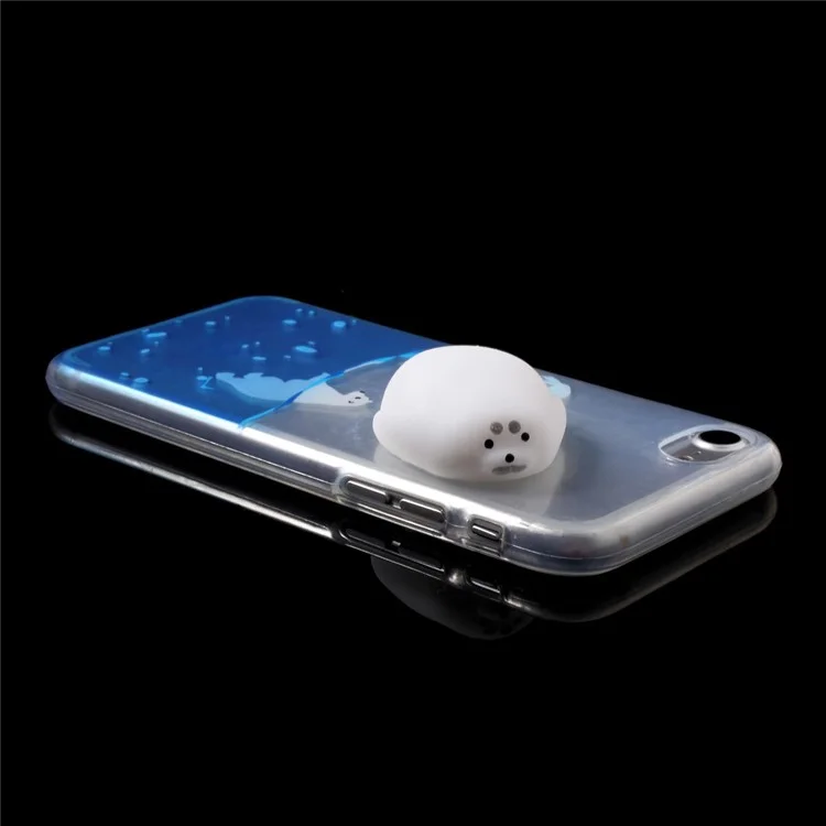 Kneading 3D Silicone Squishy Seal Sea Dog Patterned TPU Back Case for iPhone 8 / 7 4.7 inch