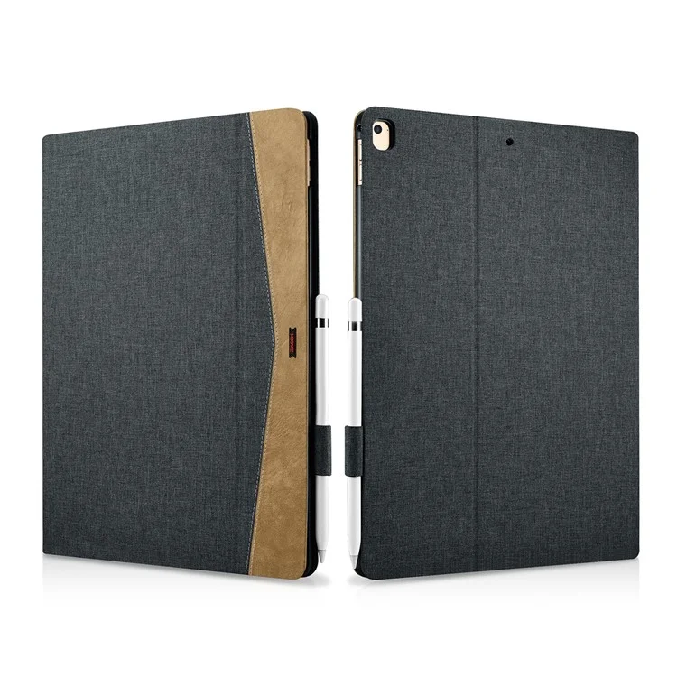 XOOMZ Cloth Texture Smart Leather Stand Case with Stylus Pen Holder for iPad Pro 12.9 - Grey