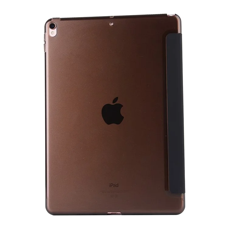 For iPad Pro 10.5 (2017) Tri-fold Stand Leather Smart Case - Black