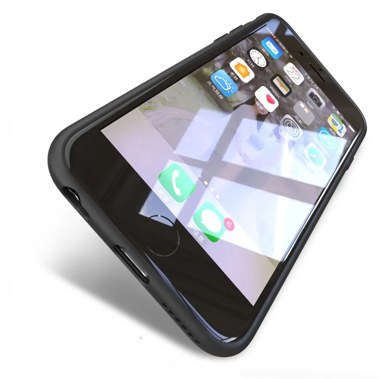 IPAKY Hybrid Leather Coated PC Back Plate + TPU Frame Protective Back Case for iPhone 6S/6 4.7 inch - Black
