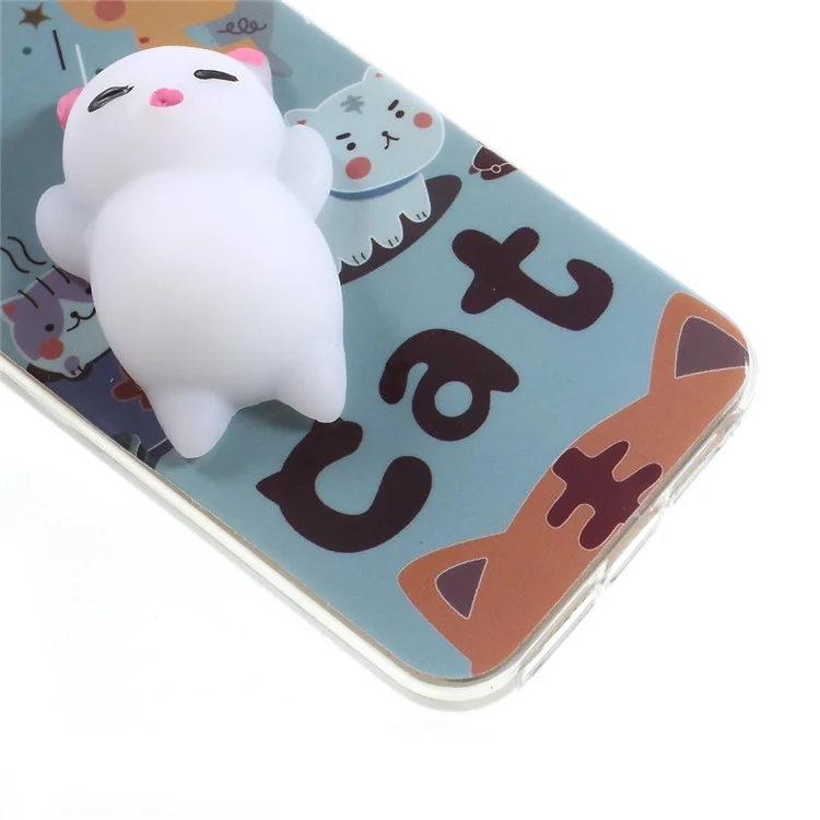 3D Squeeze Silicone Cartoon IMD TPU Kneading Squishy Case for iPhone SE 5s 5 - Cute Cats