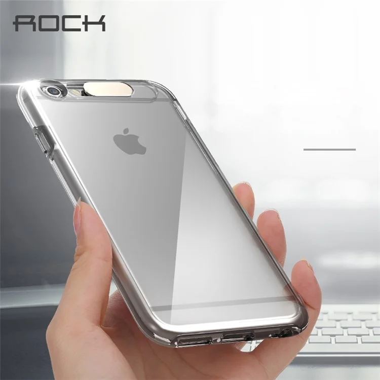 ROCK Light Tube Series Upgrade Incoming Calls Flashing PC TPU Phone Cover for iPhone 6s Plus / 6 Plus - Transparent