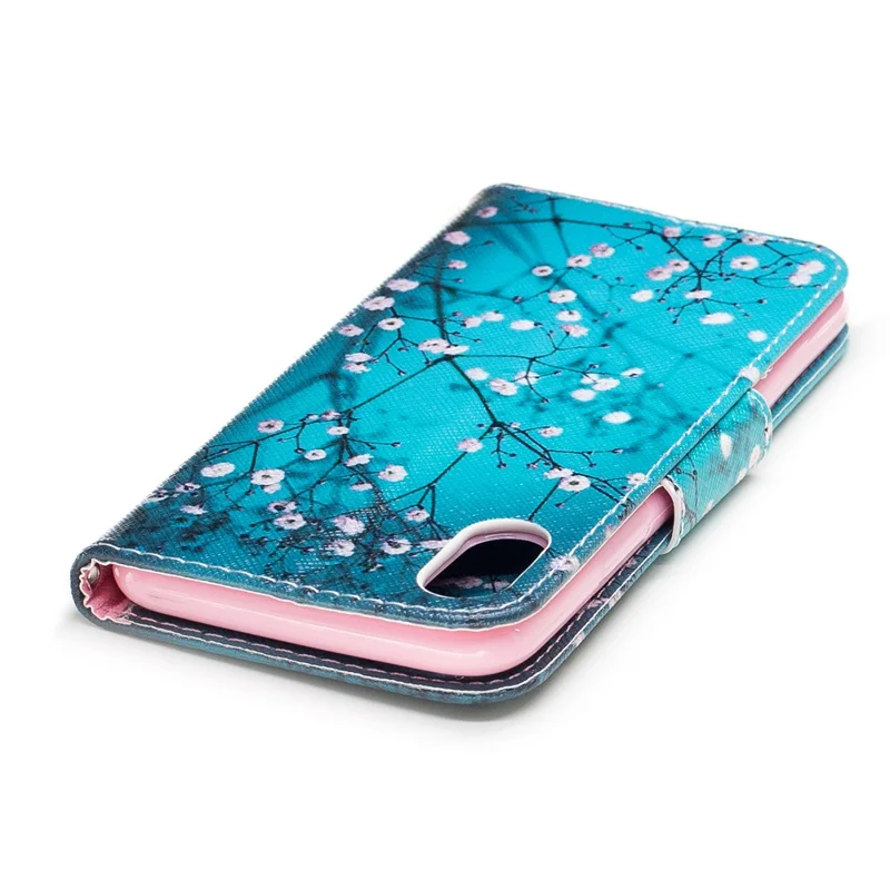 Pattern Printing Wallet Leather Stand Case for iPhone X / XS 5.8-inch - Tree with Flowers