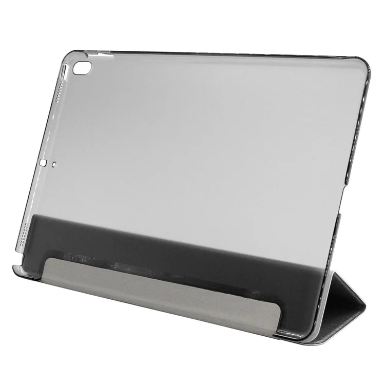 ENKAY for iPad Pro 10.5 (2017) Silk Texture Tri-fold Leather Smart Case with Stand - Black