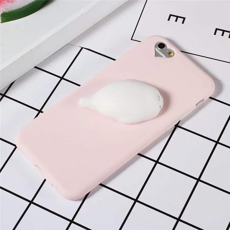 3D Kneading Seal Soft TPU Squishy Mobile Phone Case for iPhone 6S/6 4.7 inch - Pink