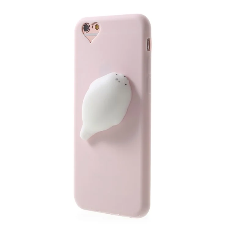 3D Kneading Seal Soft TPU Squishy Mobile Phone Case for iPhone 6S/6 4.7 inch - Pink