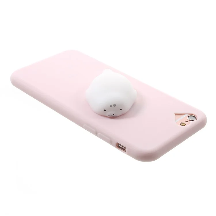3D Kneading Seal Soft TPU Squishy Mobile Phone Case for iPhone 6S/6 4.7 inch - Pink