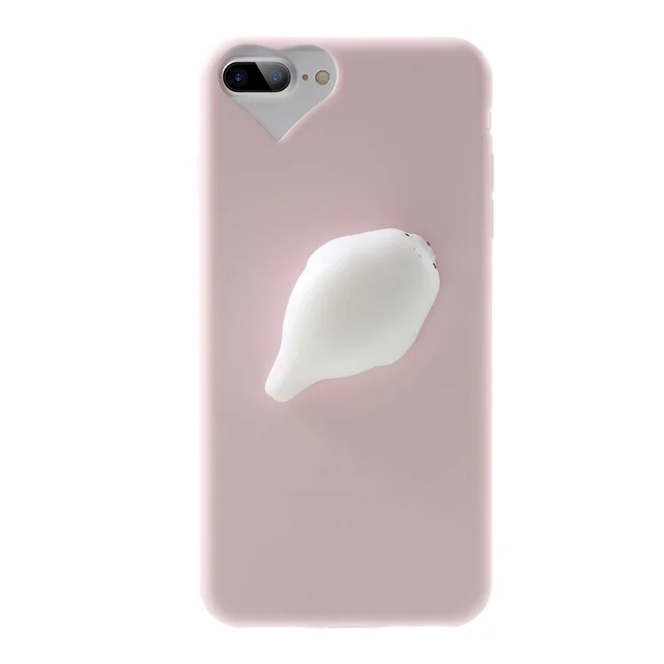 Squishy 3D Silicone Kneading Seal Patterned TPU Protection Case for iPhone 8 Plus / 7 Plus 5.5 inch - Pink