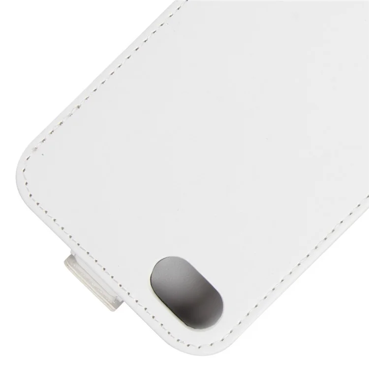 غطاء جلد PU بنمط جلد الحصان المجنون، نوع قابل للطي رأسيًا لهاتف iPhone SE (2020)/SE (2022)/8/7 بحجم 4.7 بوصة - أبيض