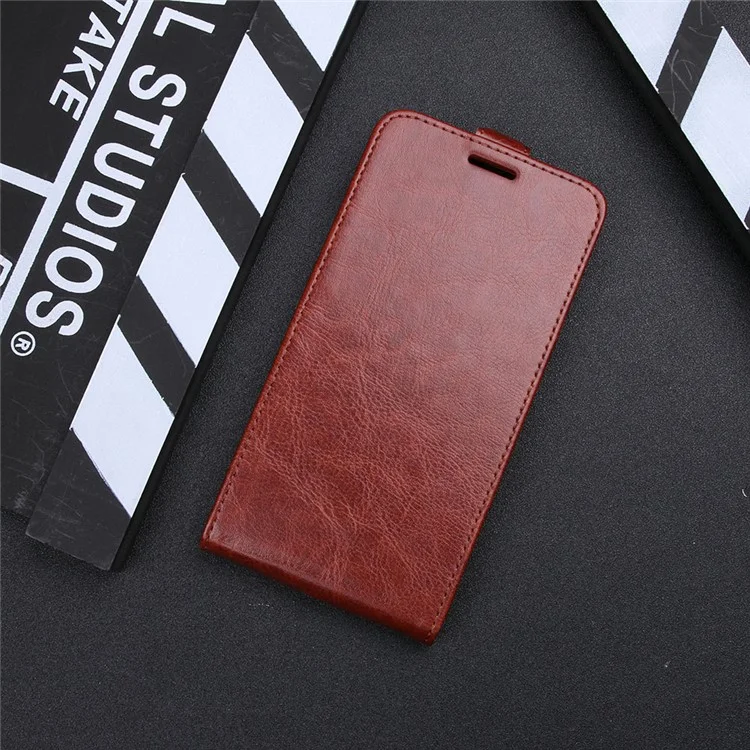 Cover a Libro in Pelle PU Crazy Horse per iPhone SE (2020)/SE (2022)/8/7 4,7 pollici - Marrone
