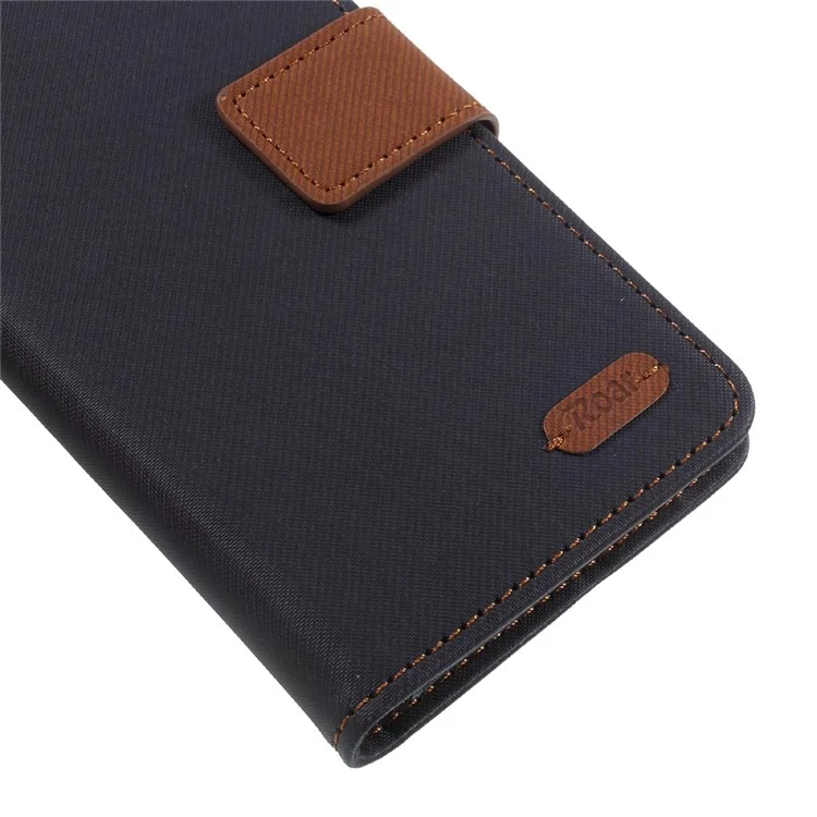 Roar Twill Grain en Cuir en Cuir Shell Portable de Téléphone Avec Support Pour Iphone x / xs 5,8 Pouces - le Noir