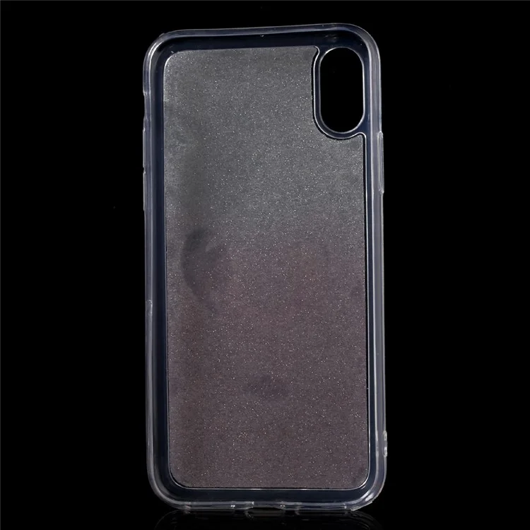 For iPhone X/10 5.8 inch Glittery Gradient TPU Cover with Kickstand - Rose
