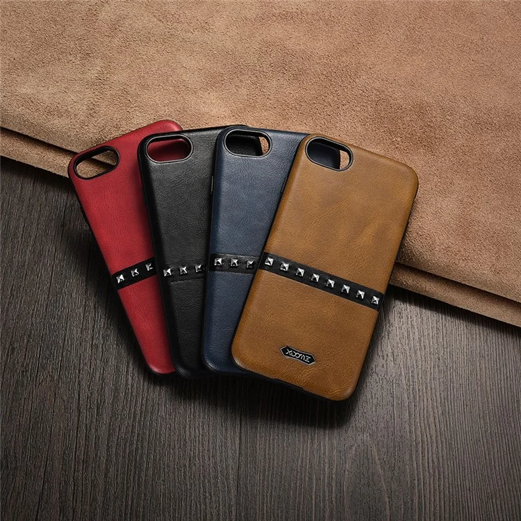 XOOMZ Rivet Decorated PU Leather Back Cover for iPhone 8 / 7 4.7 inch - Red