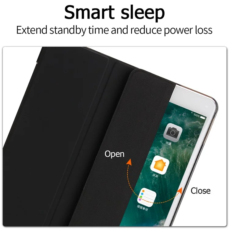 Tri-Fold Stine Auto-Wake / Sleep Case Case Для IPad Air 10.5 (2019) / Pro 10.5 (2017) - Чернить