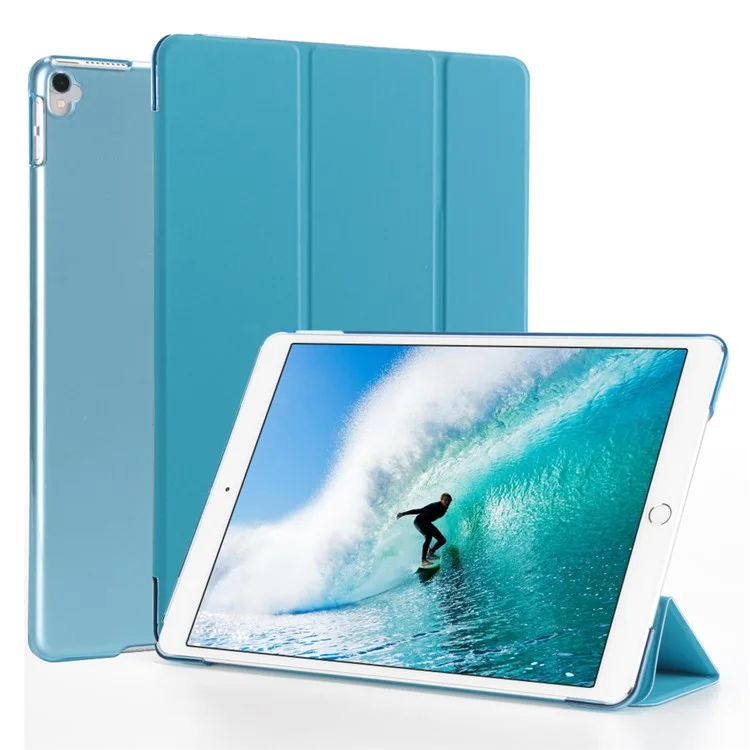 Tri-fold Stand Auto-wake/sleep Leather Smart Protector Shell for iPad Air 10.5 (2019) / Pro 10.5 (2017) - Baby Blue