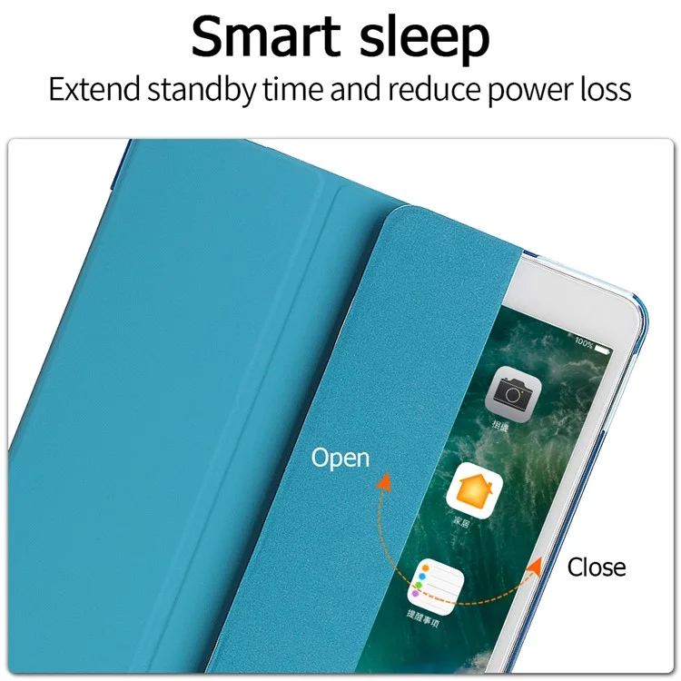 Tri-fold Stand Auto-wake/sleep Leather Smart Protector Shell for iPad Air 10.5 (2019) / Pro 10.5 (2017) - Baby Blue