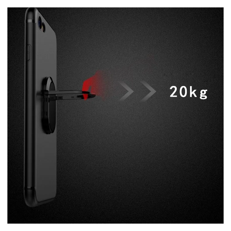 Matte Finish Ring Holder Kickstand Flexible TPU Case with Built-in Magnetic Metal Sheet for iPhone 8 / 7 4.7 inch - Black