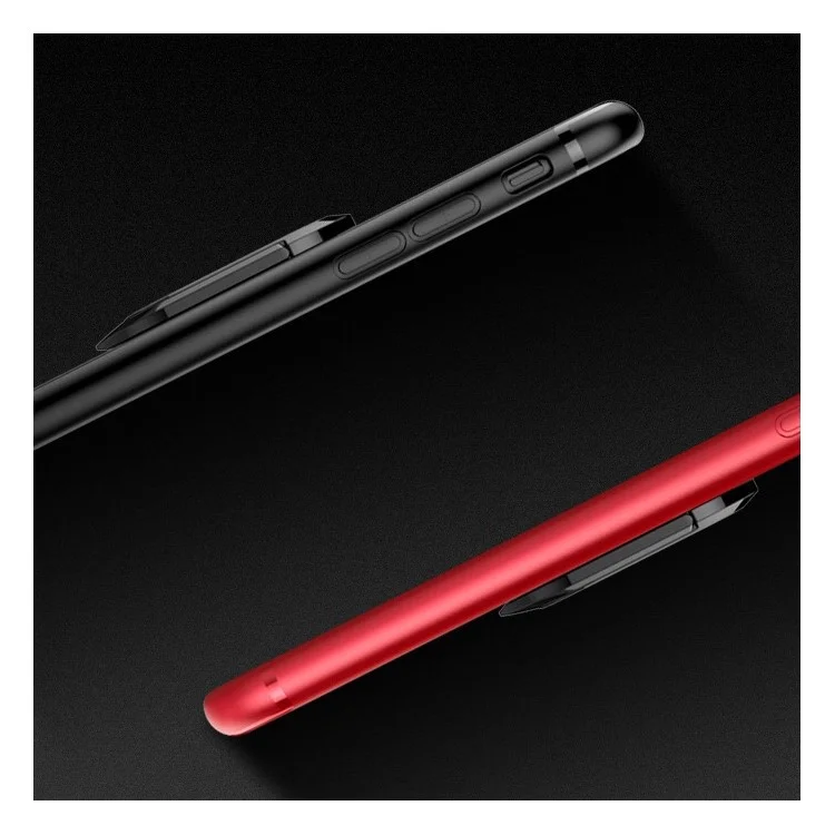 Matte Finish Ring Holder Kickstand Flexible TPU Case with Built-in Magnetic Metal Sheet for iPhone 8 / 7 4.7 inch - Black