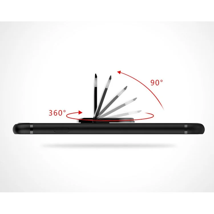 For iPhone 6/6s Magnetic Ring Holder Kickstand Matte TPU Back Case - Black