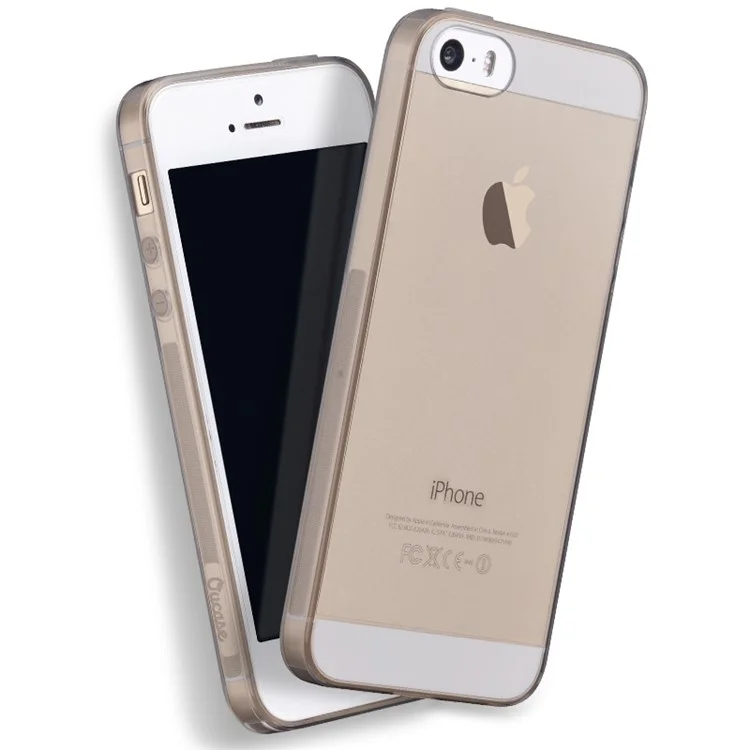 OUCASE Slim Crystal Flexible TPU Case for iPhone SE/5s/5 - Black