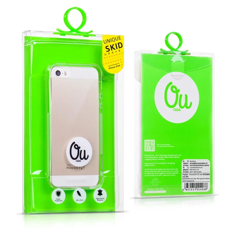 OUCASE Slim Crystal Flexible TPU Case for iPhone SE/5s/5 - Black