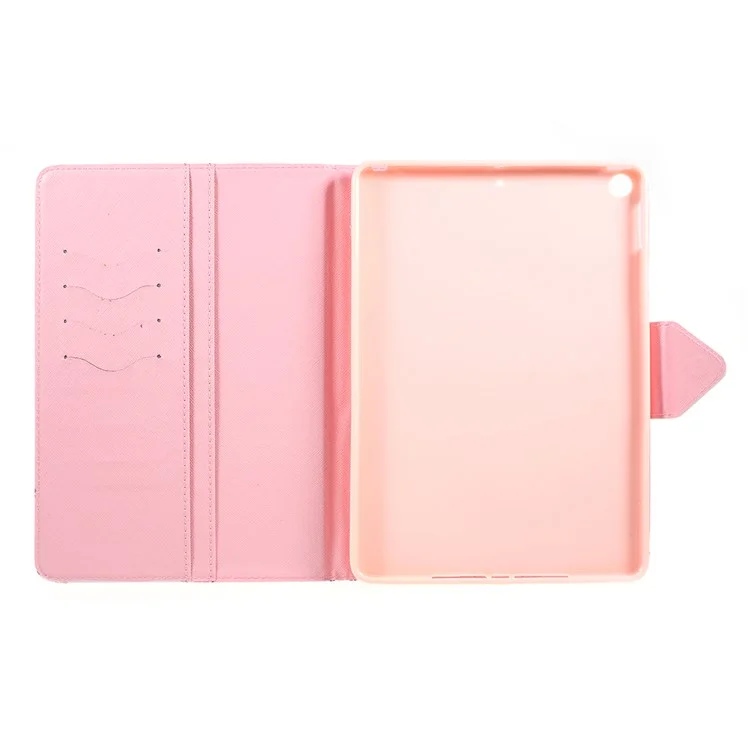 Pattern Printing PU Leather Wallet Stand Cross Texture Case for iPad 9.7 inch (2018)/9.7 (2017) - Shinning Butterfly