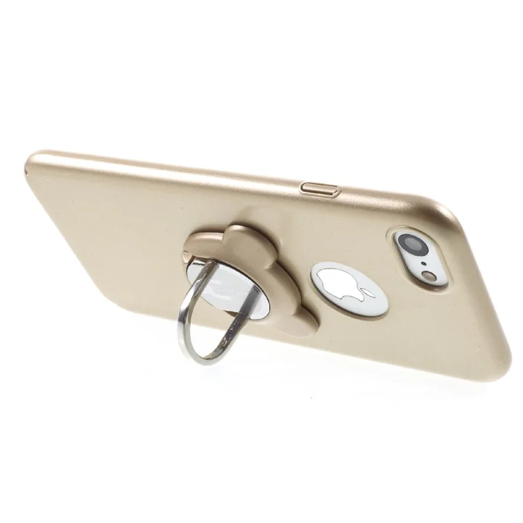AIQAA 3-in-1 Magnet Bear Car Kit PC Case + Finger Grip Kickstand + Magnetic Car Air Vent Mount for iPhone 7 4.7 inch - Gold