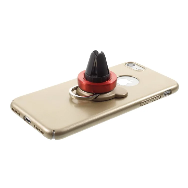 AIQAA 3-in-1 Magnet Bear Car Kit PC Case + Finger Grip Kickstand + Magnetic Car Air Vent Mount for iPhone 7 4.7 inch - Gold