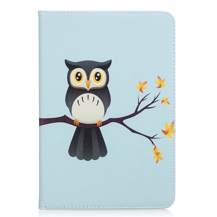 Pattern Printing PU Leather Wallet Stand Case for iPad mini 4 - Owl