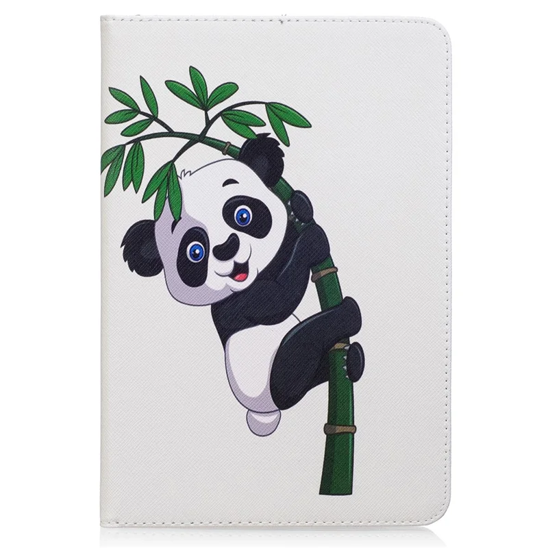 For iPad mini 4 Pattern Printing Wallet Leather Stand Protection Case - Panda  on Bamboo