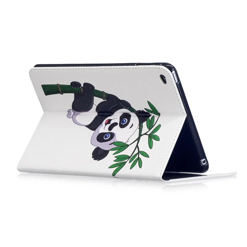 For iPad mini 4 Pattern Printing Wallet Leather Stand Protection Case - Panda  on Bamboo