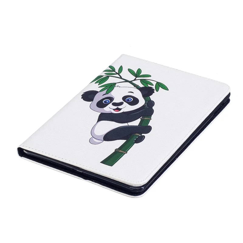 For iPad mini 4 Pattern Printing Wallet Leather Stand Protection Case - Panda  on Bamboo