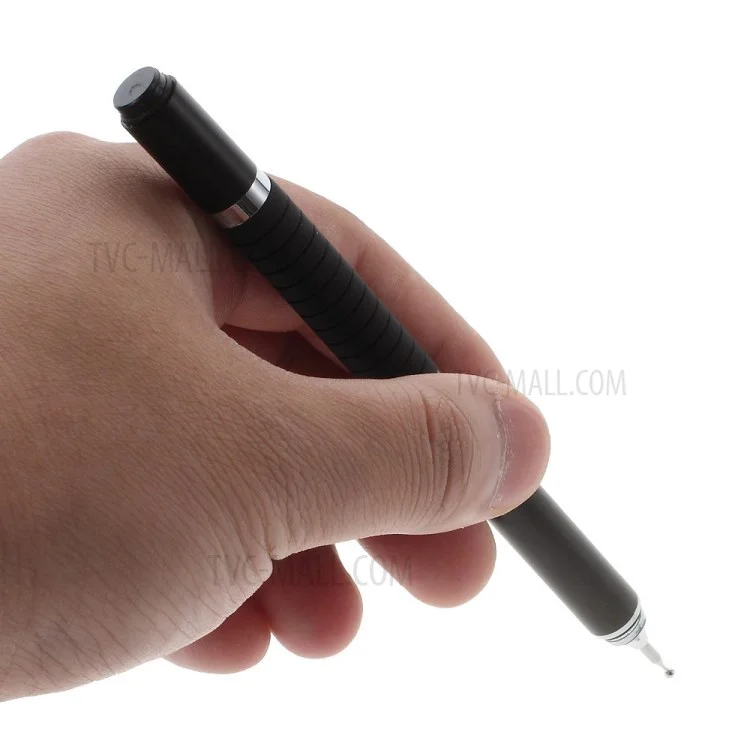 2 in 1 Stylus Touch Screen and Ball-point Pen for Touch Screen Devices - Black