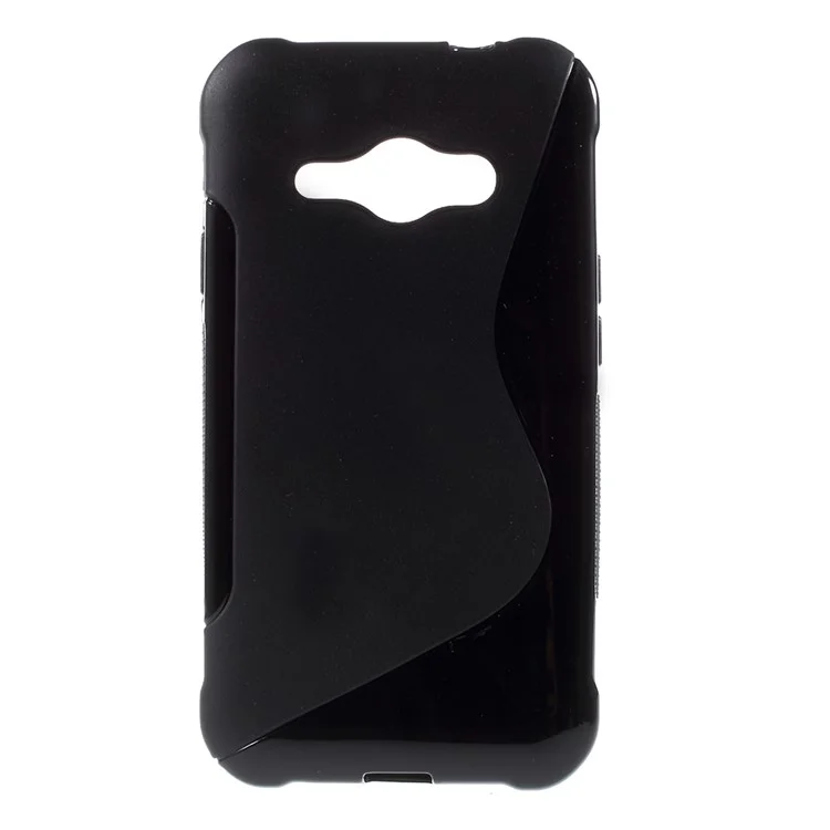 S Shape TPU Case for Samsung Galaxy J1 Ace - Black