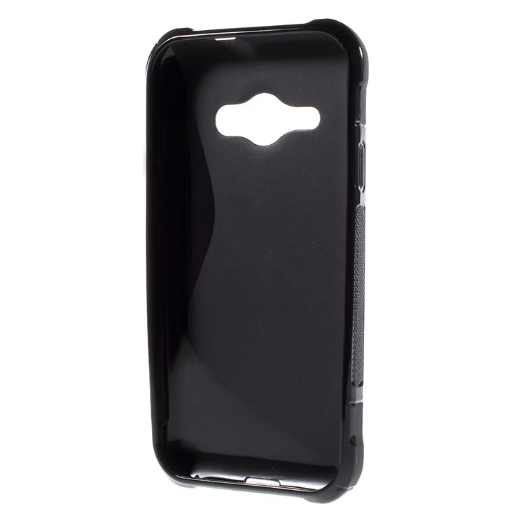 S Shape TPU Case for Samsung Galaxy J1 Ace - Black