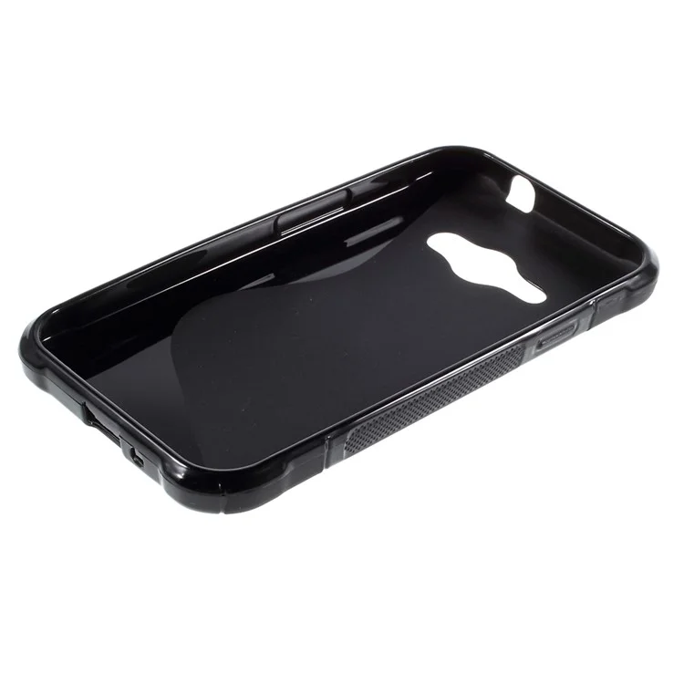 S Shape TPU Case for Samsung Galaxy J1 Ace - Black