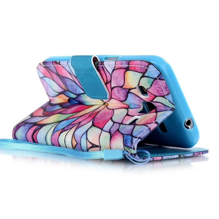 Wallet Leather Case for Samsung Galaxy Core Prime SM-G360 - Colorful Flower