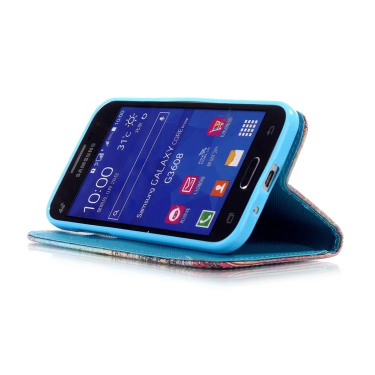 Wallet Leather Case for Samsung Galaxy Core Prime SM-G360 - Colorful Flower